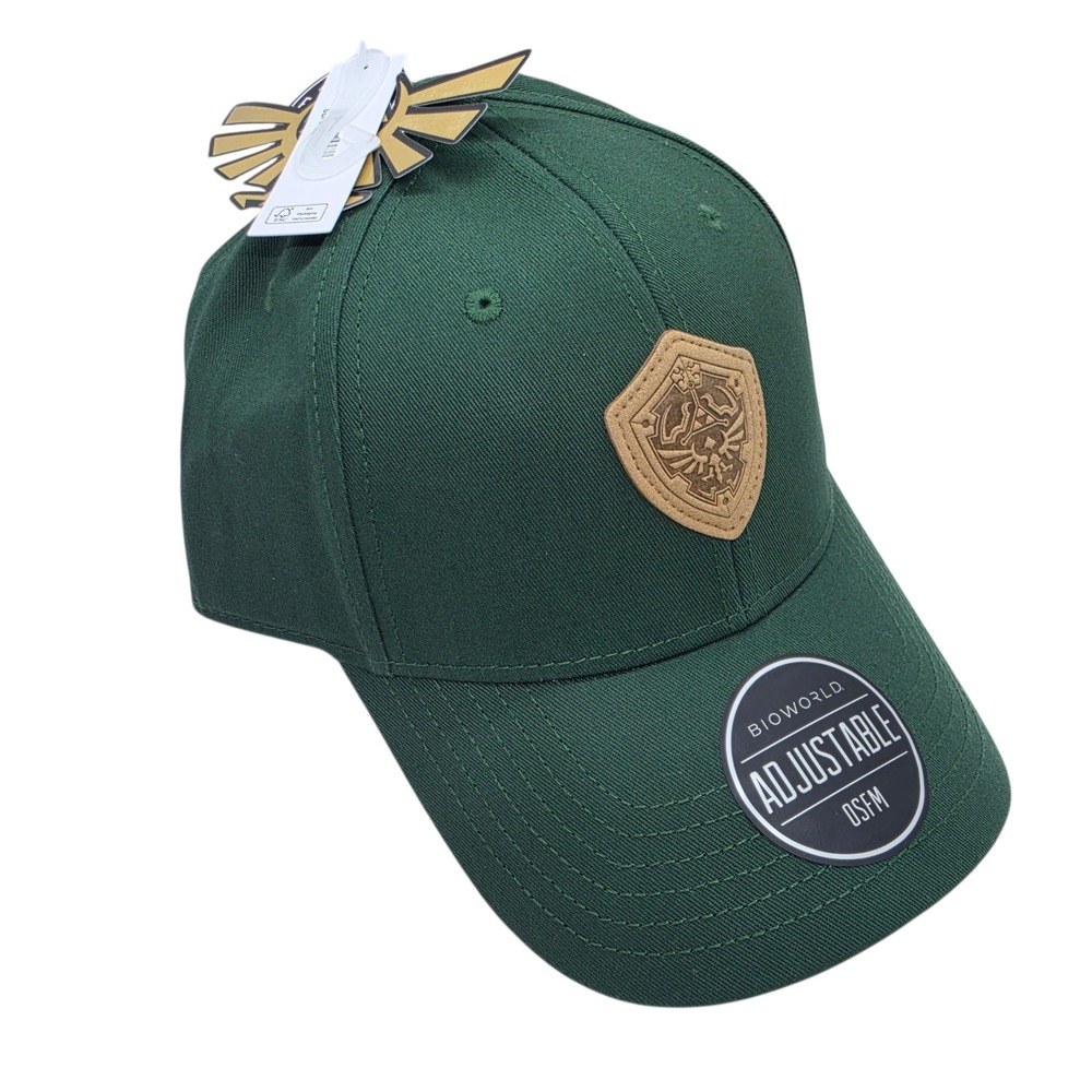 Legend of Zelda Bioworld Green Hylian Shield Adjustable Baseball Hat Cap OSFM